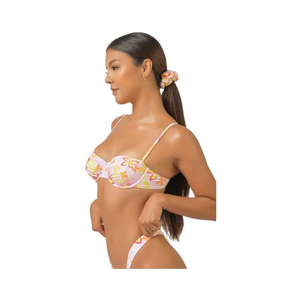 Blackbough Georgia Underwire Bikini Top In Pink Twinkle Floral Print Sz XL NWOT - Picture 1 of 9